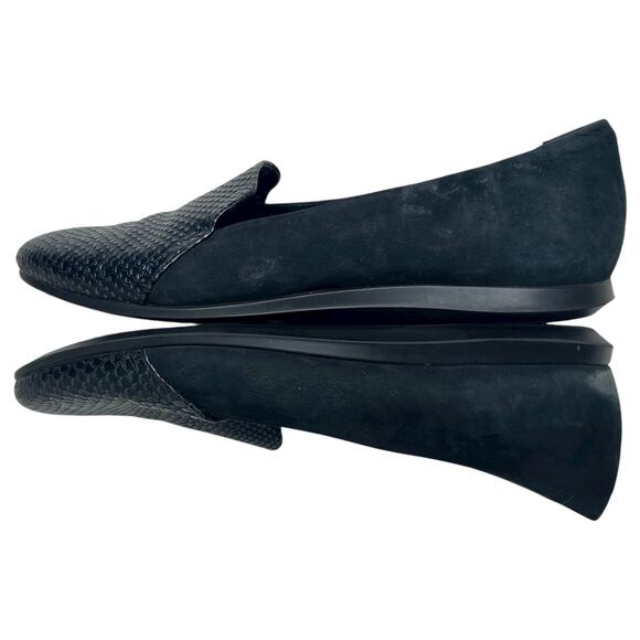 Ecco Womens Ballet Flats EU 41 US 10 Touch 2.0 Buffed Silver Black Leather Scale - Picture 3 of 8